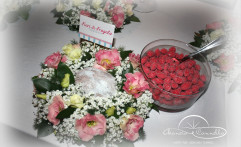 Fior di fragola e fiori coordinati.